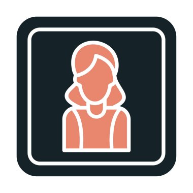 kadın avatar simgesi vektör illüstrasyonu