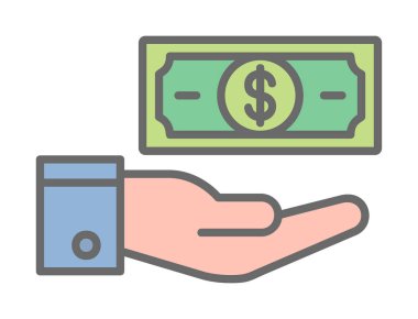 Dolar el simgesi vektör illüstrasyonunda