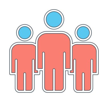 grup insan düz biçim vektör çizimi 