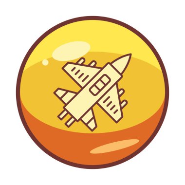 Askeri Uçak ikonu vektör illüstrasyonu