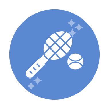 Tenis topu ve raket hattı biçim vektör tasarımı                  