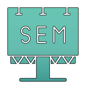 SEM ile Billboard simgesinin vektör illüstrasyonu  