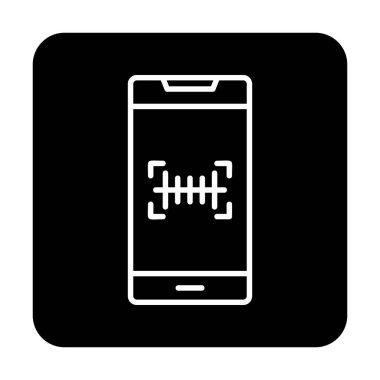 Basit barkod tarayıcı simgesi, vektör illüstrasyonu