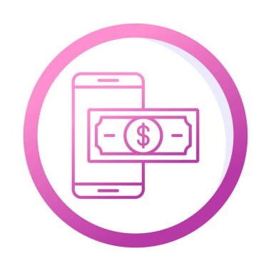 Basit Çevrimiçi Ödeme simgesi, vektör illüstrasyonu