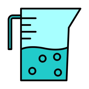 Beaker modern simgesinin vektör illüstrasyonu                          