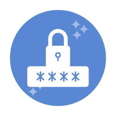 Basit Parola simgesi, vektör illüstrasyonu