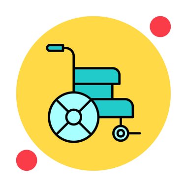Basit Tekerlekli sandalye Simgesi, vektör illüstrasyonu