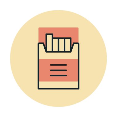 Sigara Kutusu Web simgesi, vektör illüstrasyonu 