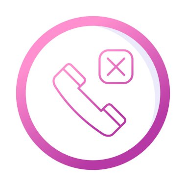 Arama telefonunun vektör illüstrasyonu Reddedilmiş simge