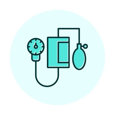 Basit Kan basıncı ölçüm simgesi, vektör illüstrasyonu