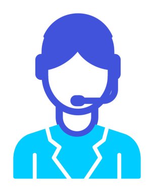 Basit Müşteri Hizmeti Temsilcisi simgesi, vektör illüstrasyonu