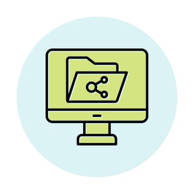 Basit Dosya Paylaşımı simgesi, vektör illüstrasyonu