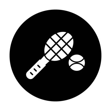 Tenis topu ve raket hattı biçim vektör tasarımı                  