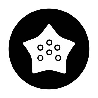 denizyıldızı düz ikon vektör çizimi 