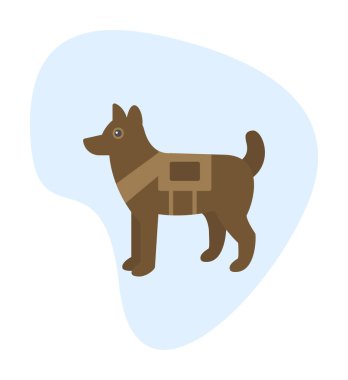 Askeri Köpek simgesi vektör illüstrasyonu