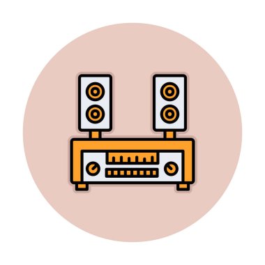 renk çizgisi ses hoparlörleri vektör çizimi 