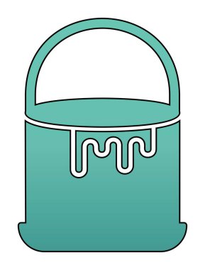 Boya kovası simge vektör çizim