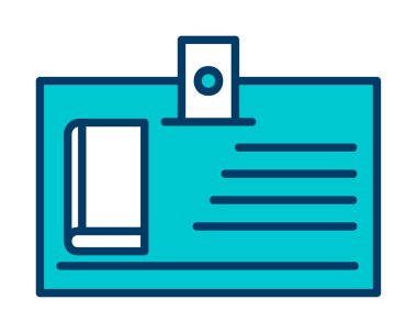 Kütüphane kartı simgesi, vektör illüstrasyonu