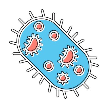 düz mikroorganizma ikon vektör illüstrasyon tasarımı