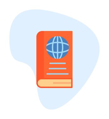 Basit Dünya Kitabı simgesi, vektör illüstrasyonu