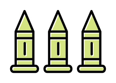 Askeri silah mermileri vektör ikonu. Sembol, logo çizimi. Vektör grafikleri 