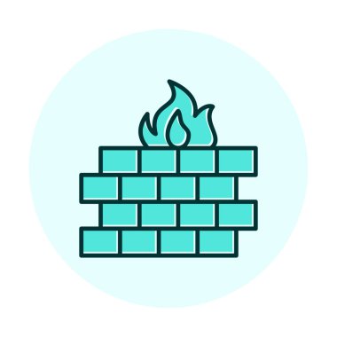 Şömine simgesinin vektör illüstrasyonu 