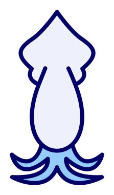 Beyaz arkaplanda mürekkep balığı vektörü simgesi 