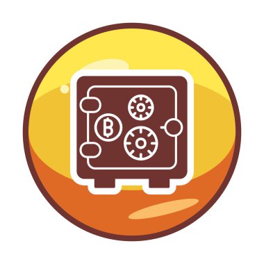 Bitcoin kripto para birimi Kilit ikon vektör illüstrasyon tasarımı