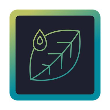 Su damlası ve yaprak simgesinin vektör çizimi