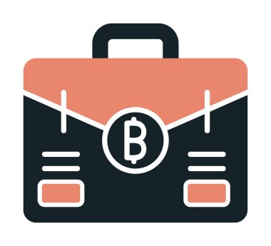Bitcoin 'li çanta. Web simgesi basit tasarım