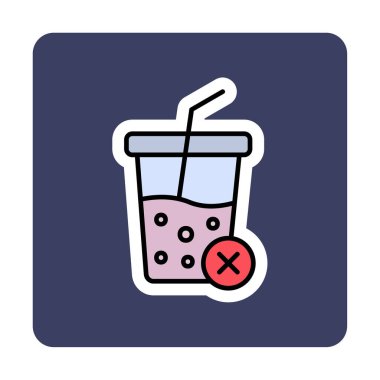 Basit, alkolsüz içecek simgesi, vektör illüstrasyonu