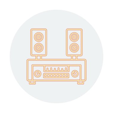 renk çizgisi ses hoparlörleri vektör çizimi 