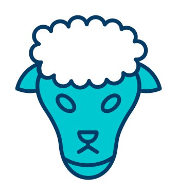 Koyun başı ağ simgesi, vektör illüstrasyonu 