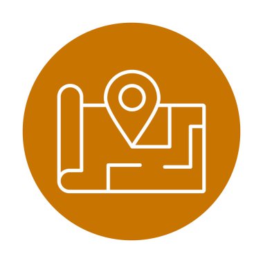 Konum iğnesi, vektör illüstrasyonlu harita simgesi