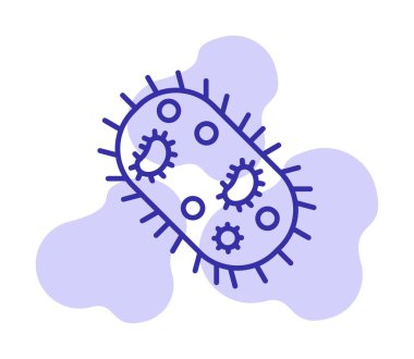 düz mikroorganizma ikon vektör illüstrasyon tasarımı