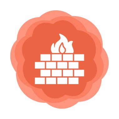 Şömine simgesinin vektör illüstrasyonu 