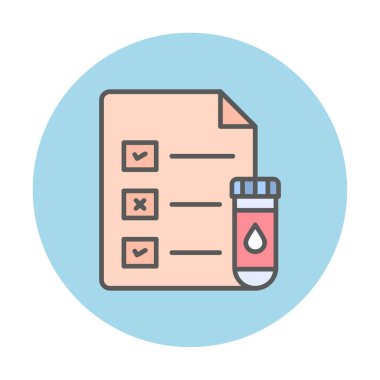 Tıbbi Test Raporu ikon vektör illüstrasyonu 