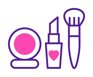 Makyaj araçları web simgesi, vektör illüstrasyonu