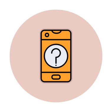 Yardım veya mobil destek simgesi, vektör illüstrasyonu 