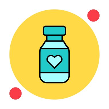Vitamin şişesi simgesi, vektör illüstrasyonu