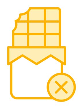 Basit Çikolata Yok simgesi, vektör illüstrasyonu