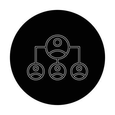 Basit Organizasyon hiyerarşisi simgesi, vektör illüstrasyonu