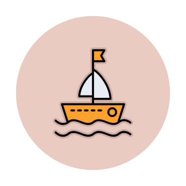 Basit bir yelkenli ikonu izole edildi. vektör illüstrasyonu