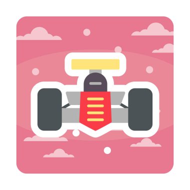 düz yarış arabası ikonu vektör illüstrasyonu  