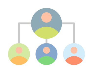 Basit Organizasyon hiyerarşisi simgesi, vektör illüstrasyonu