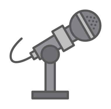 mikrofon ikonu vektör illüstrasyonu. Mikrofon Durağı                    
