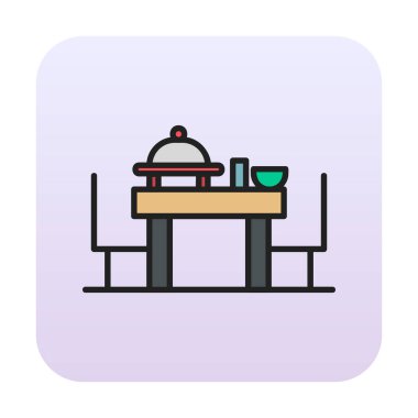 Basit ziyafet simgesi, vektör illüstrasyonu