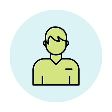 Erkek kullanıcı simgesi. Vektör çizim