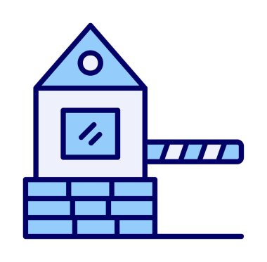 Askeri Bariyer simgesinin vektör çizimi 