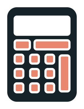 Beyaz arkaplanda hesap makinesi simgesi vektör çizimi 